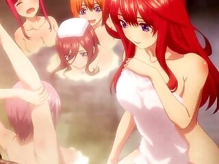 Five Arousing Naked Anime Femmes Are In Sauna Having Lovely Time Together