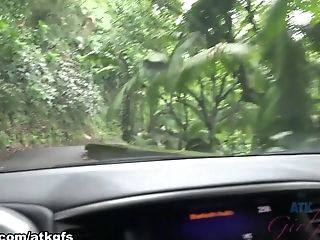 A Rainy Day Excursion To The Falls Concludes With A Car Orgasm - Atkgirlfriends