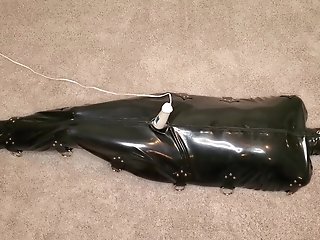 Sexy Abasement Hoe Is Made To Jizz In A Total Sensory Deprivation Latexsack With Gasping